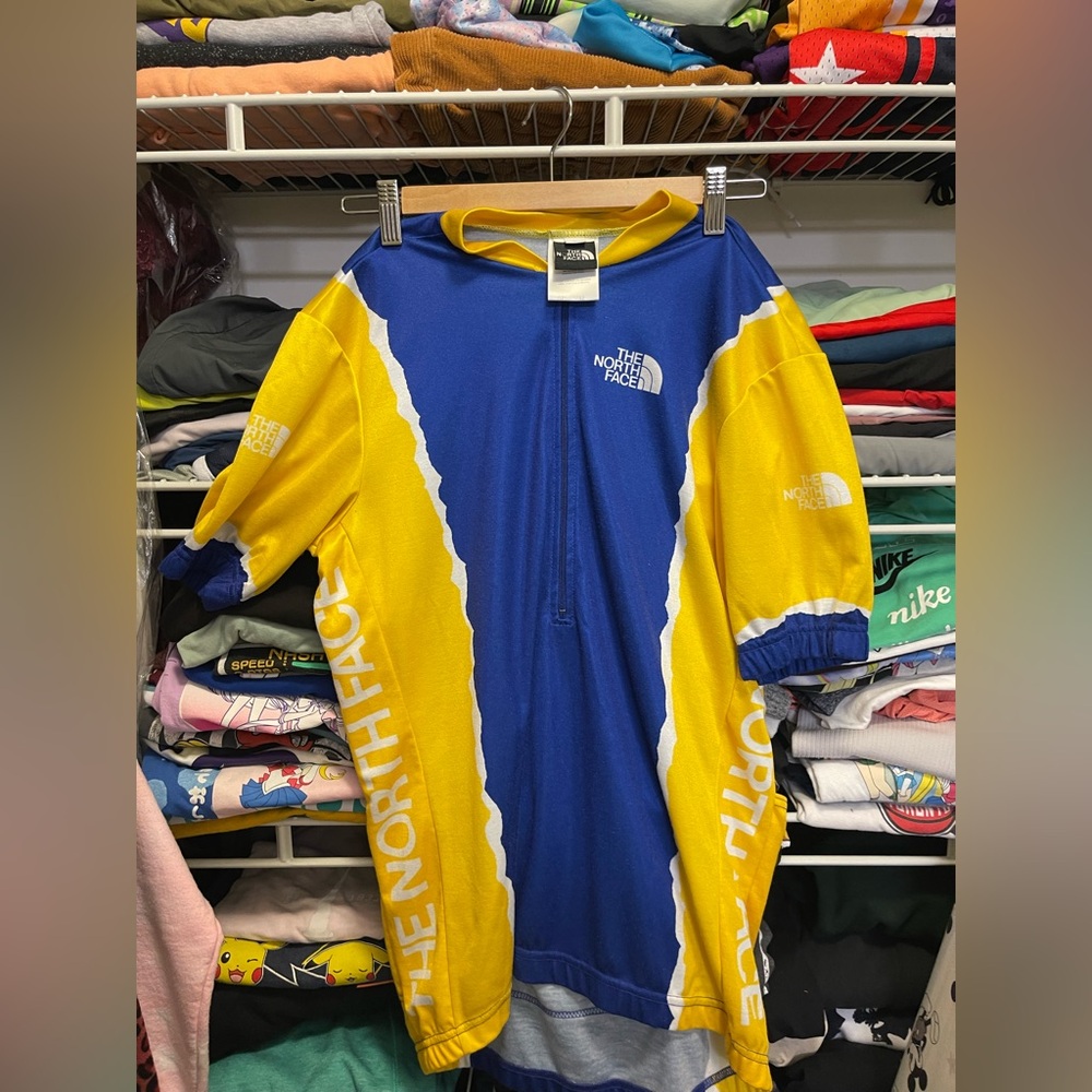 Mens North Face Blue  cycling shirt